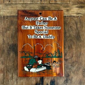 Vintage Father Fishing With Son Redwood Tree House Ca Hwy  Wall Sign/plaque